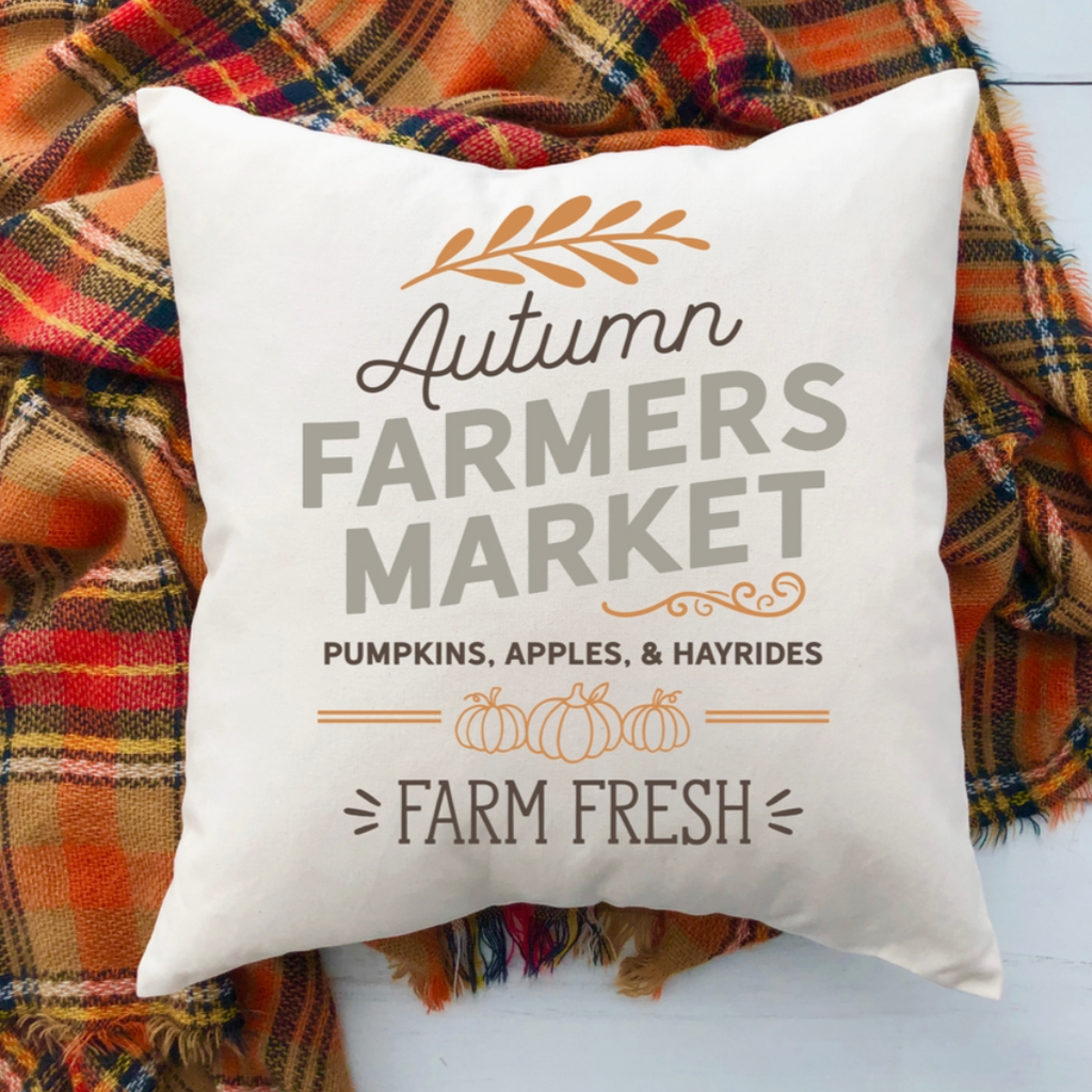 Autumn Farmers Market Cushion Cover