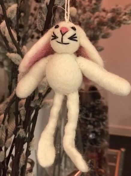Hanging felt bunny Easter decoration