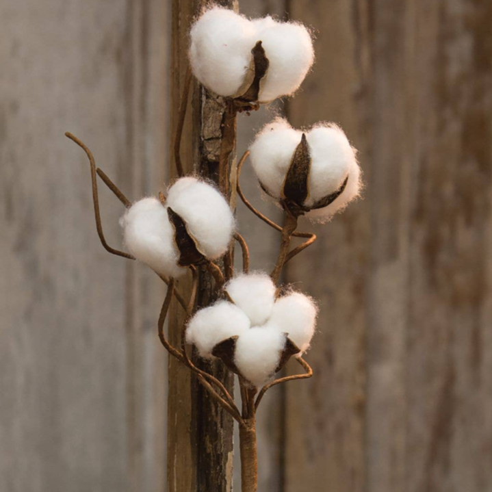 faux floral cotton ball stem