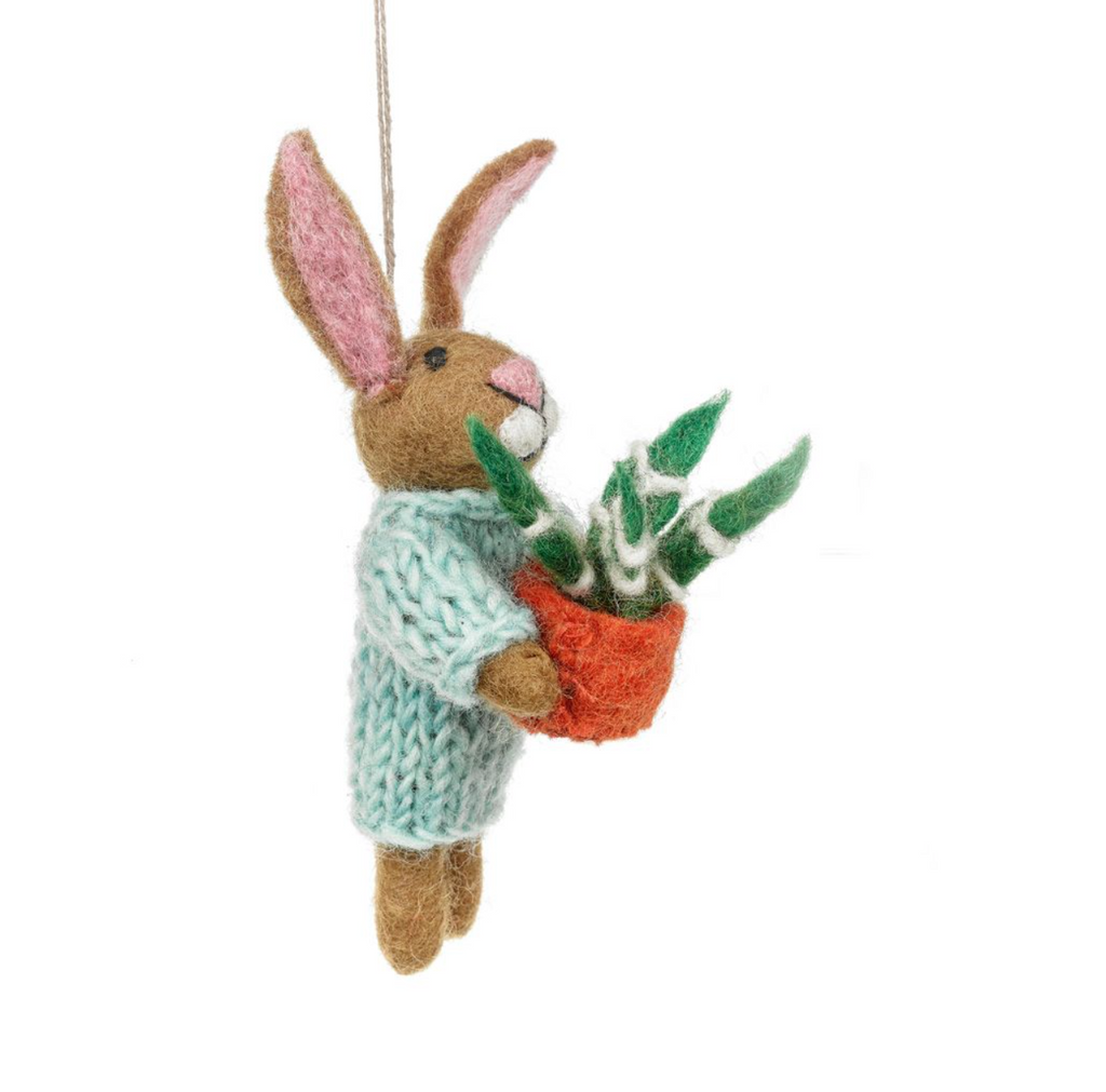 Benjamin bunny hand crafted felt and knit easter tree decoration