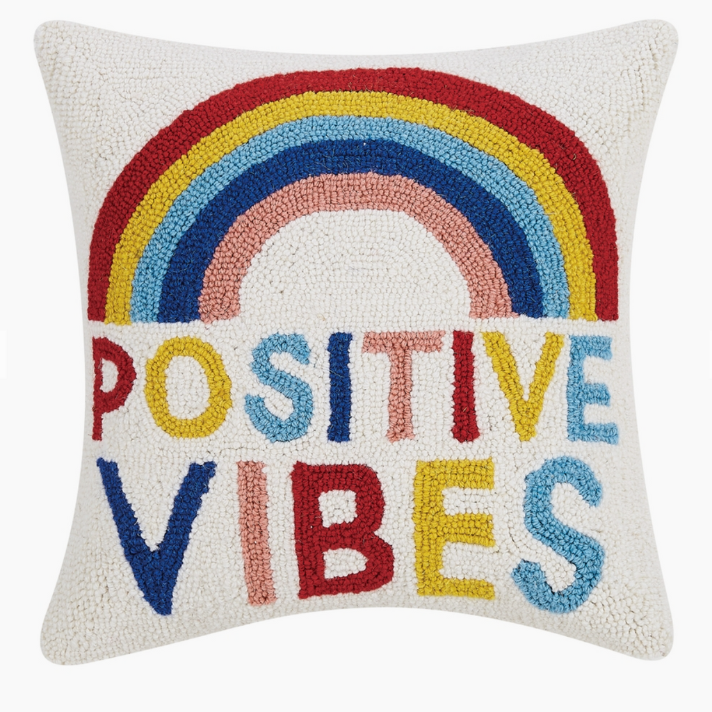 rainbow cushion rainbow decor positive vibes